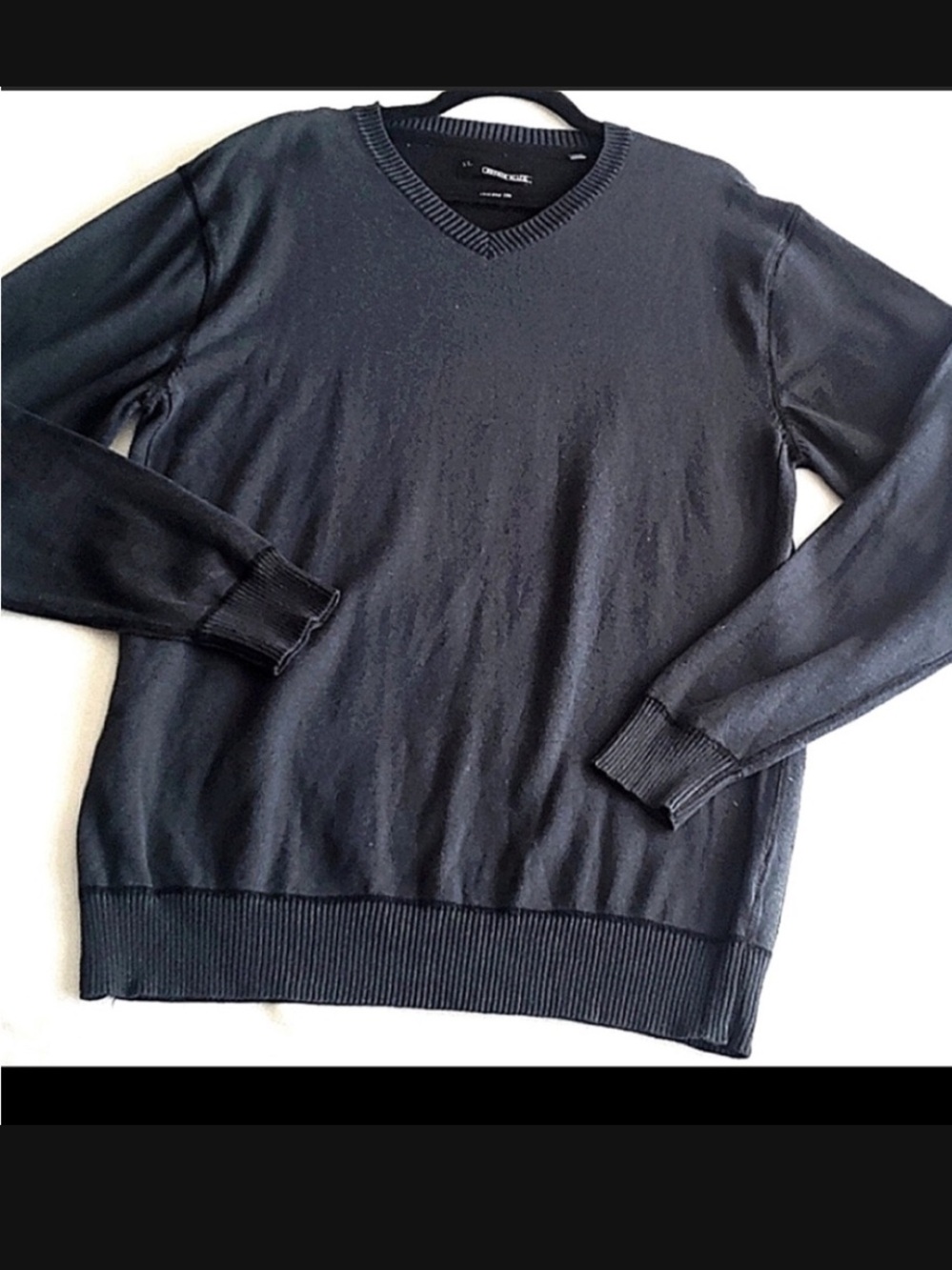 Buckle Black mens dark green v- neck pullover cotton sweater